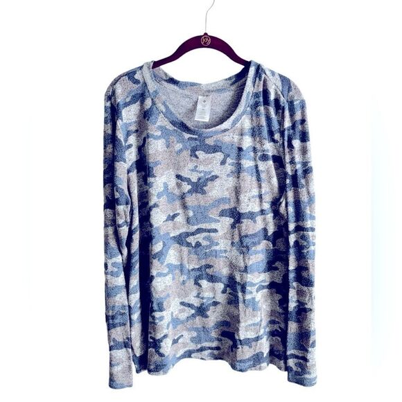 Tops - Members Mark Blue Camo Cozy Long Sleeve Top Size XL 1 0398